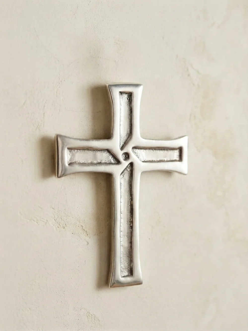 Silver Decorative Wall Cross - Elegant Home Wall Decor
